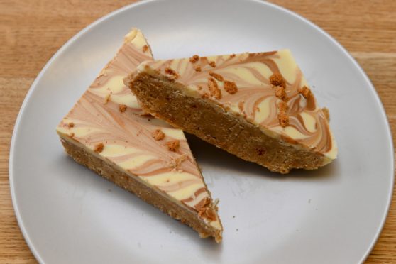Biscoff slice from Chloe's Kitchen Creations, can be found on Too Good To Go