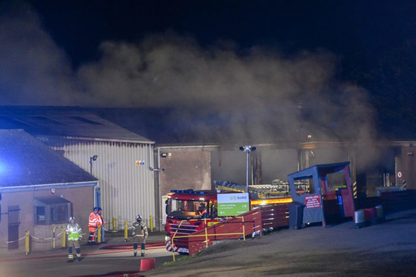 Fire at SUEZ recycling and recovery UK, Bankhead Industrial Estate, Bucksburn. Picture by Kenny Elrick.