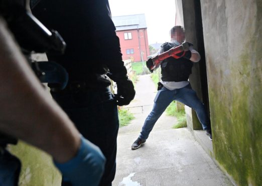 A series of raids were carried out in Fraserburgh on Tuesday.