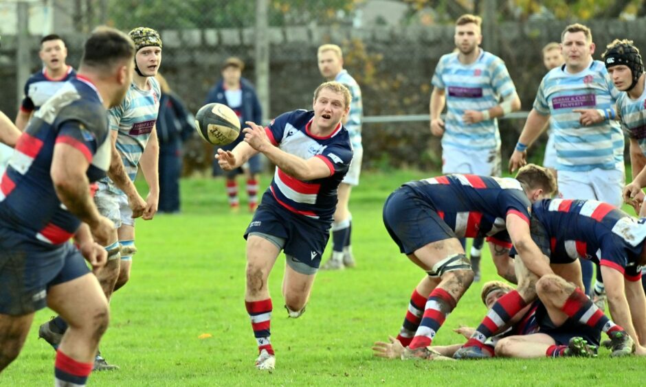 Aberdeen Grammar's Ali Addy in action against Edinburgh Accies, where Grammar lost 42-7