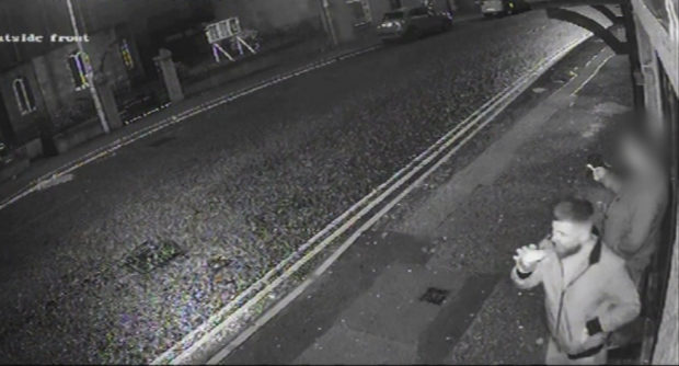 A shocking CCTV image shows Henderson outside the Staging Post Pub at 9pm.