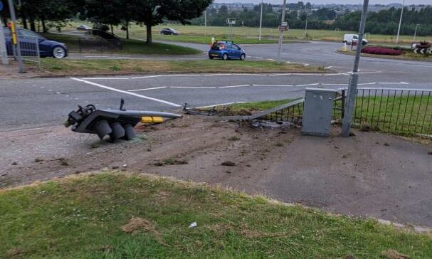 Traffic lights have been knocked down on Provost Watt Drive