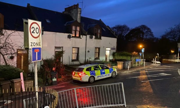 Police at the scene on St Peter’s Terrace.