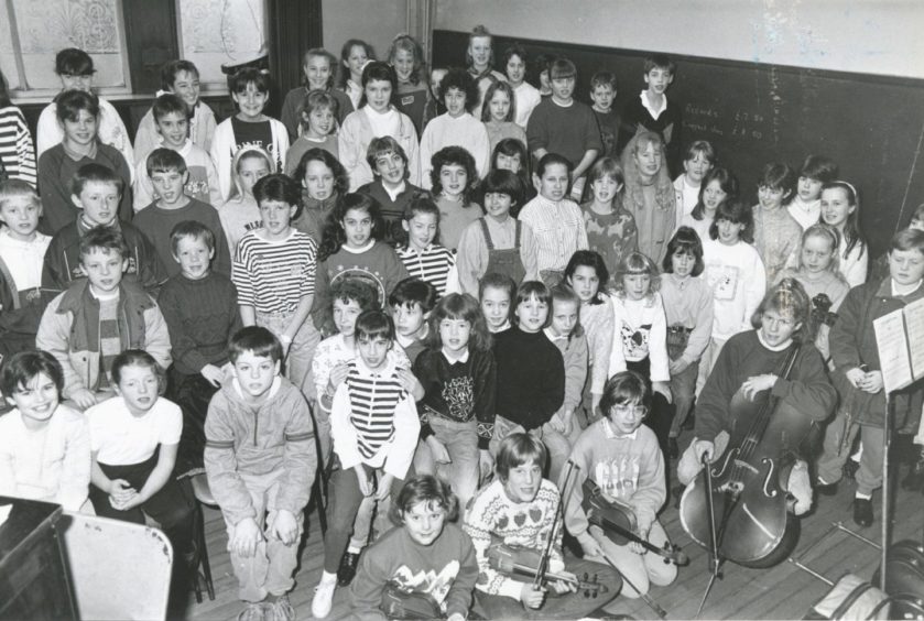 1988: Pictured preparing for the Evening Express Concert of Christmas Music are members of the Aberdeen Music Centre Primary Choir