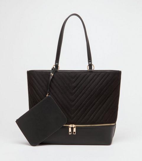 New Look Black Quilted Tote with Detachable Purse £20.99