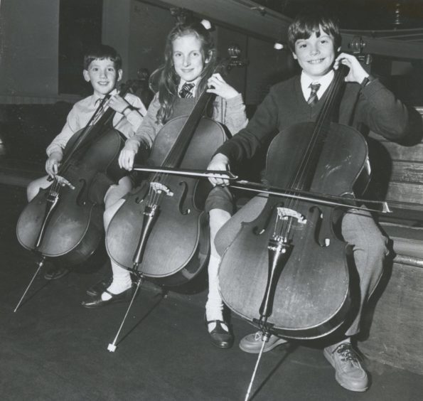 1986: The three contestants in the Cello (9 and under) were, from left, Ross Forno, Westhill Primary, Claire Babington, of St Peter's and Kenneth McLaren, Milltimber. Kenneth was first and Ross and Claire were placed second equal.