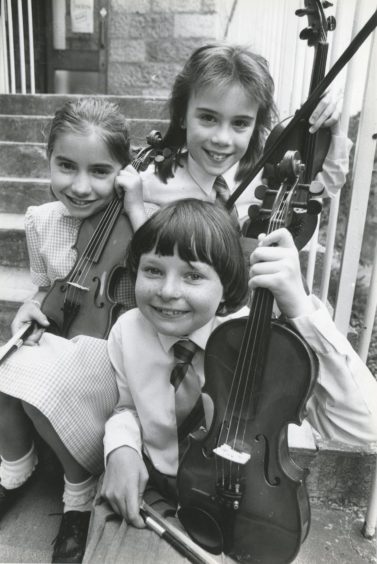 1988: These three violinists are all taught by travelling music teacher Miss Shelach Reid and took the top three places in the Violin nine and under contest. From the top are: Ashleigh Brechin, Hazlehead Primary; Joanna Dalgarno, Albyn School for Girls and Donna Taylor, Murifield School.