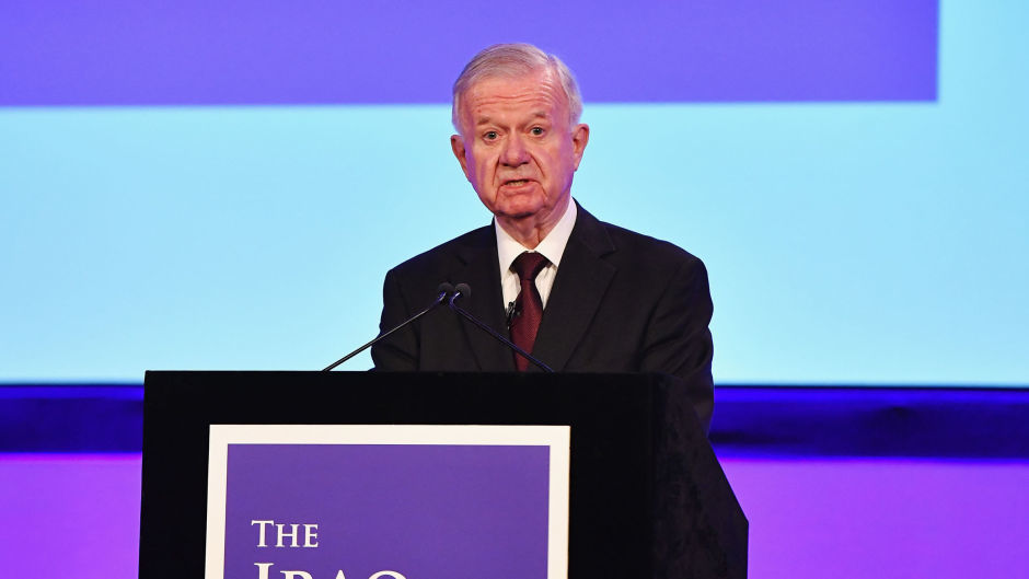 Sir John Chilcot presents his report at the Queen Elizabeth II Centre in London