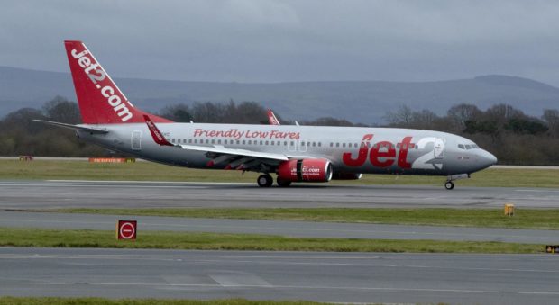 A Jet 2 plane at Manchester Airport