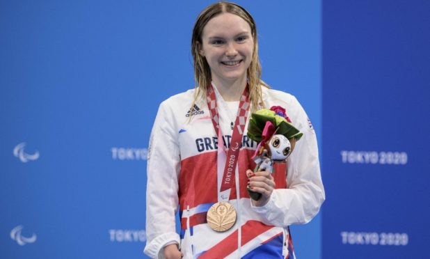 Aberdeen's Toni Shaw with her bronze medal.