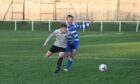 Ryan Wallace of Dyce  takes on Joe Burr of Hermes
Picture by Paul Glendell    20/11 /2021