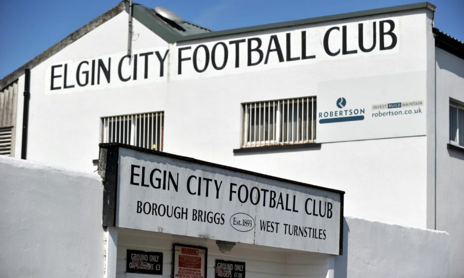 An image of Elgin City Football Club's ground. 