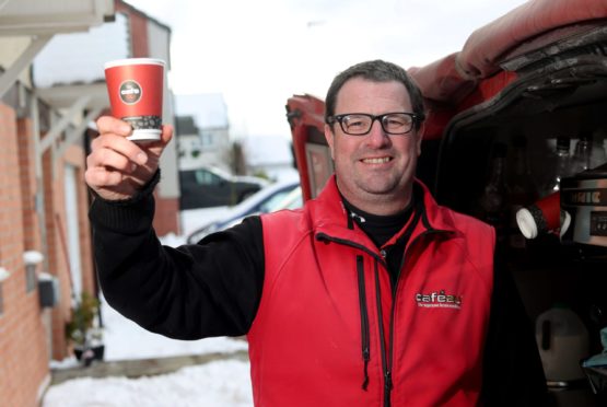 Pictured is Alan Fulton, who serves a variety of delicious coffees and treats from his Cafe2U van in Aberdeen