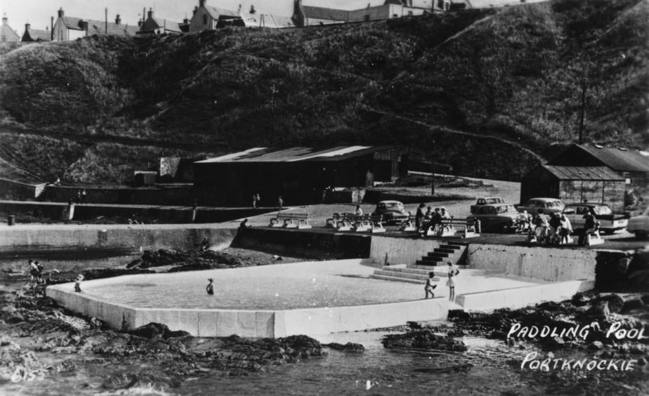 This paddling pool in Portnockie was popular with summer tourists.