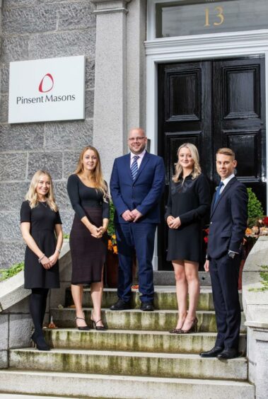The new recruits pictured outside the Pinsent Masons' Aberdeen office.