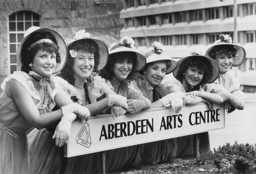 1988: Some of the cast of Pro Arte Theatre Group's production of Sigmund Romberg's musical romance, The New Moon, pose outside Aberdeen Arts Centre where Romberg's sequel to The desert Song will be performed from tomorrow until Saturday. From left: Heather Brown, Alice Kriger, Kerry Donald, Linda Neil, Alison Main and Dianne Bannerman. All are from Aberdeen except Kerry who is from Oldmeldrum.
