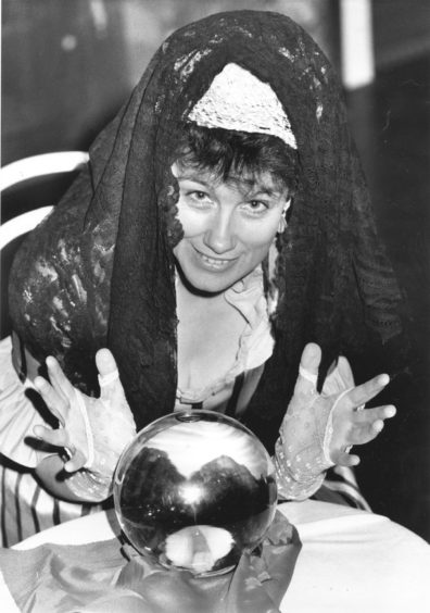 1990: Roz Ellis who plays the fortune teller in the Pro Arte production of the Jerome Kern musical Showboat at the Arts Centre, Aberdeen, from tonight until Saturday predicts an evening of magic for all who come to watch.