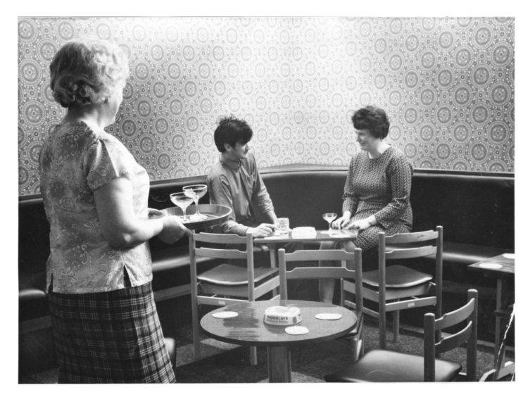 1970 - Having a quiet drink in the corner of the new lounge at the Charlotte Bar