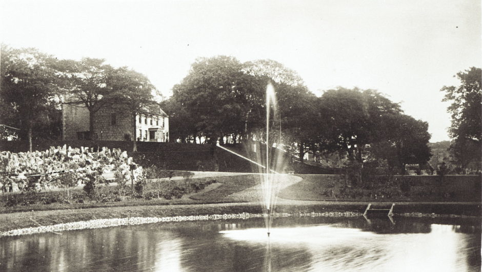 A colour postcard showing Union Terrace Gardens in the late 19th century. Note the absence of His Majesty’s Theatre above. The image shows the original lay-out of the park and its old bandstand. The latter was removed in the early 1930s.