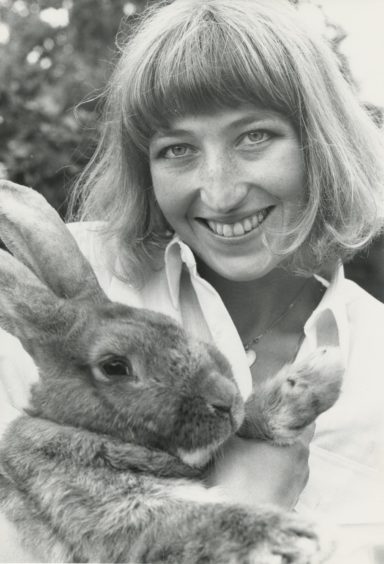 1990 - Eileen Reppe (pictured) "Following the recent invasion of Buchan by Superbunnies, there has been a sighting of an even bigger and rarer Megabunny in Kincardine and Deeside. Bun-Bun, the 18lb. British Giant, is thought to the biggest rabbit in Scotland by its owners, Mr and Mrs Dag Reppe, West Cookney, Netherly, and their daughter, Turid (21).