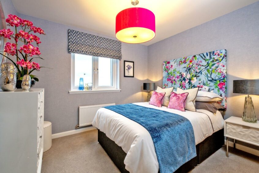 The master bedroom in the Aspire Residence in Aberdeen's West End
