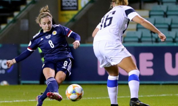 Kim Little in action for Scotland.