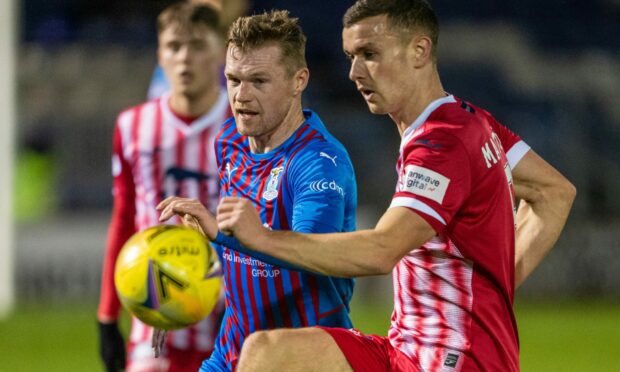 Caley Thistle striker Billy Mckay played the first 45 minutes of the SPFL Trust Trophy tie against Raith Rovers on Tuesday.