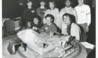 1986: Members of the Stocket Computer Club, Aberdeen, show off their Spectrum-controlled trains at the science fair in the Music Hall. Back (from left): Euan Webster, Peter Drysdale, Victoria Gooday, Roy Koruth and Fraser Mitchell. Front: Inga Bruce, Graeme Fraser and Meg Bruce.