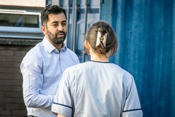 Humza Yousaf spoke with student paramedics on Thursday in Dundee