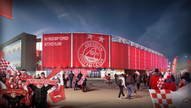 An artist impression of the Dons new stadium at Kingsford