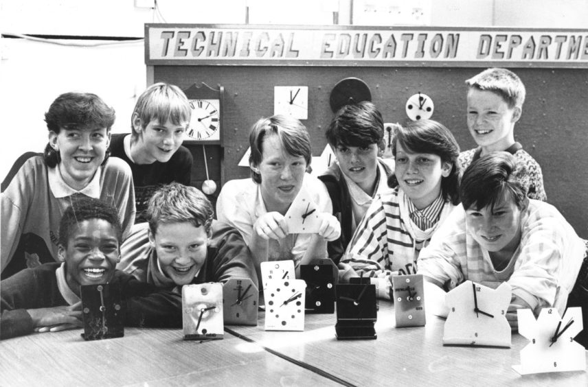 1988: echnical education department pupils at Summerhill Academy are dab hands at clock-making.