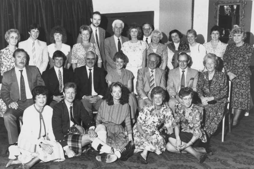 1990: Past and present staff of Summerhill Academy at their dinner in the Stakis Tree Tops Hotel, Aberdeen, to mark the school's closure after 28 years. Seated centre is head teacher Miss Patricia Cormack.