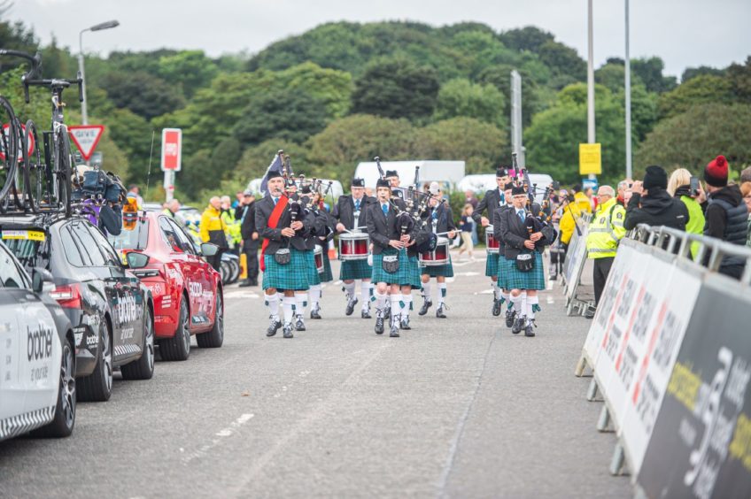 Bagpipe music filled the air as the eighth and final stage of the endurance event got underway.