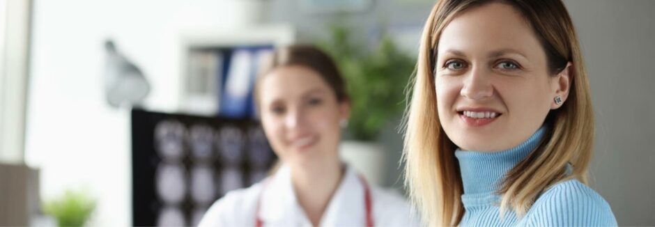 Women in a private breast cancer clinic in Aberdeen