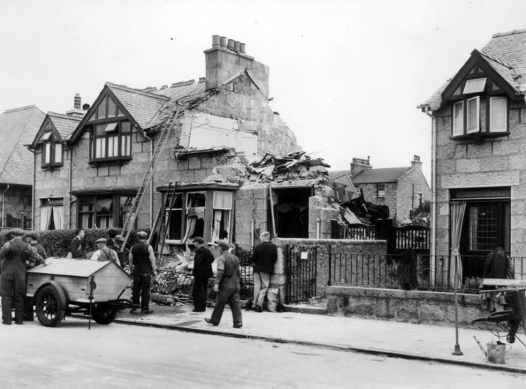 Bomb damage in Forbesfield road.