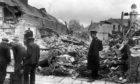 Bomb damage near Causewayend Church during the Aberdeen Blitz in 1943.