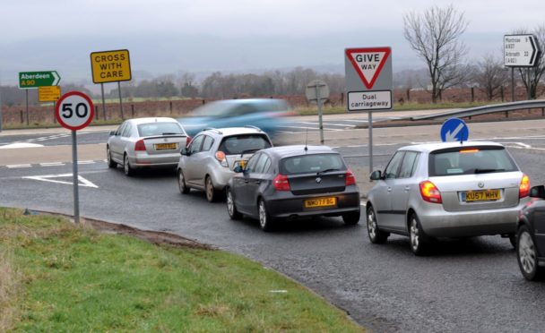 The A90 junction at Laurencekirk is notorious for crashes, speeding and near-misses. Image: DC Thomson