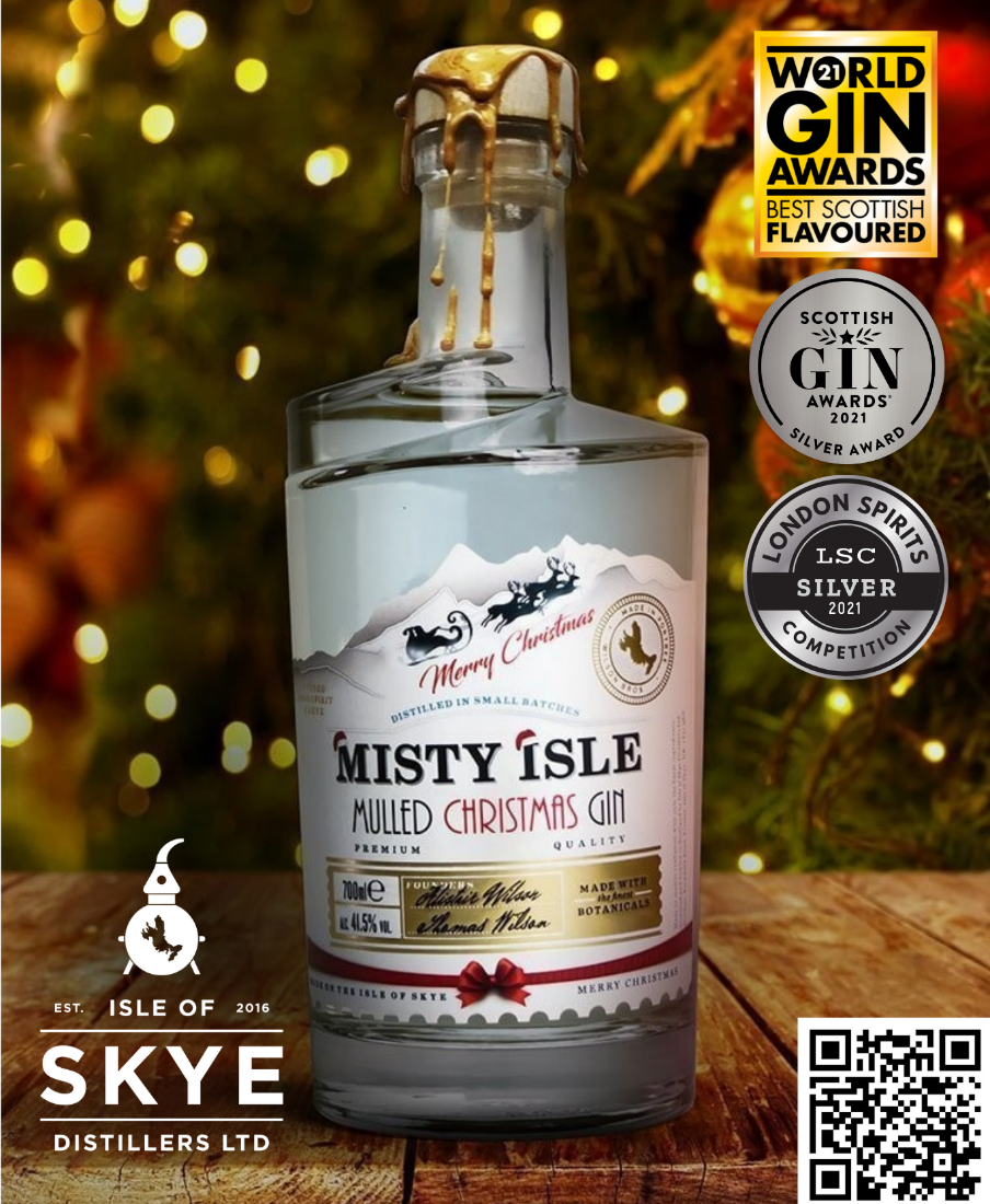Misty Isle Mulled Christmas Gin is one of the Irish and Scottish Christmas drinks for this year