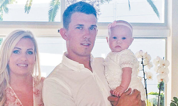 Ashleigh Gordon with Ryan Jack and their daughter Madison