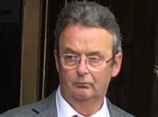 Paul Combe leaving Aberdeen Sheriff Court