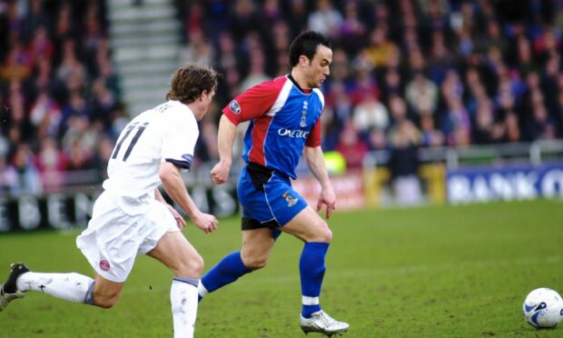 Richie Hart, right, in action for Caley Thistle against Aberdeen in 2006.