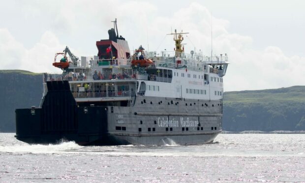 MV Hebrides ferry leaving Uig.