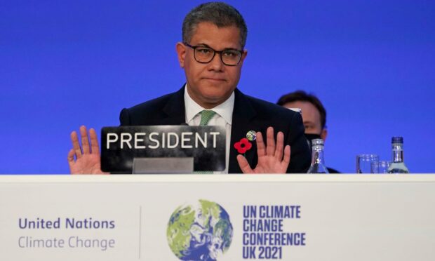 Alok Sharma was visibly upset while speaking during the closing plenary session at COP26 in Glasgow (Photo: Alberto Pezzali/AP/Shutterstock)