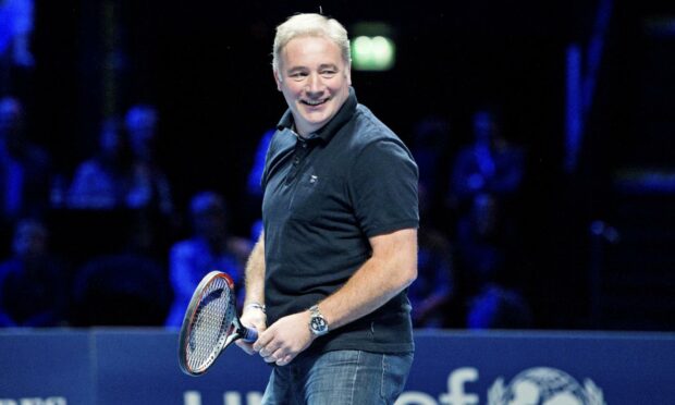 Former Scotland international Ally McCoist on court at the Hydro in Glasgow in 2016. Image: SNS