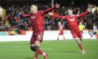 Aberdeen's Christian Ramirez celebrates scoring in the 4-1 defeat of St Mirren.