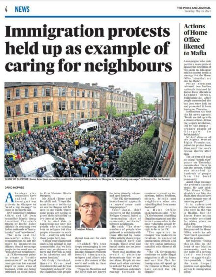 Coverage of the Glasgow protest in The P&J was at the heart of the complaint. Both councillors were cleared by the Standards Commission.