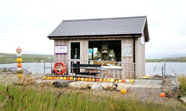 The Coralbox gift shop is on the island of Berneray