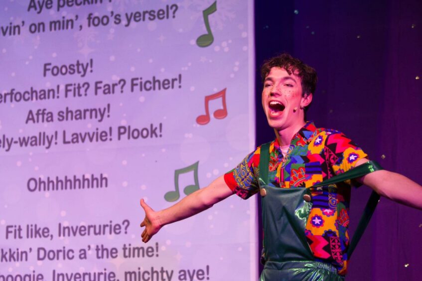 Alex Brown as Jaffa in Sleeping Beauty, the Inverurie Panto