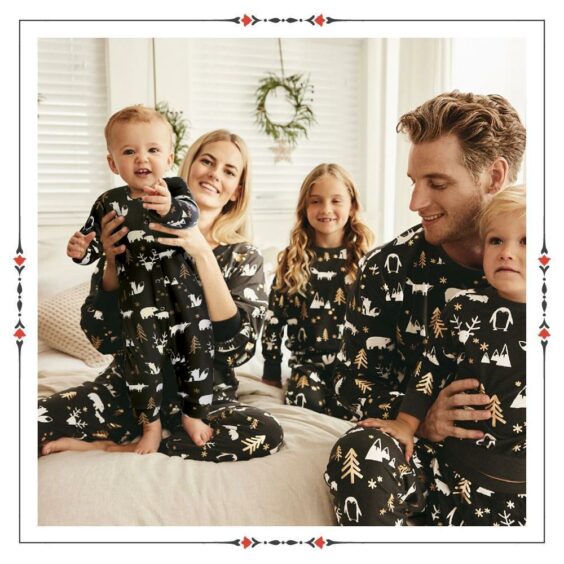 2. Dress the part in matching pjs: Monochrome Christmas Animal Matching Family Kids Pyjamas, £13 - £20 (Next)