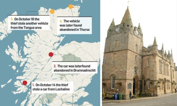 Andrew Ridsdale stole cars and took them for a jaunt around the Highlands